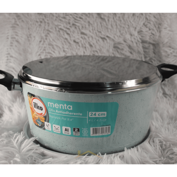 OLLA ANTIADHERENTE ILKO GRANITO MENTA 24CM