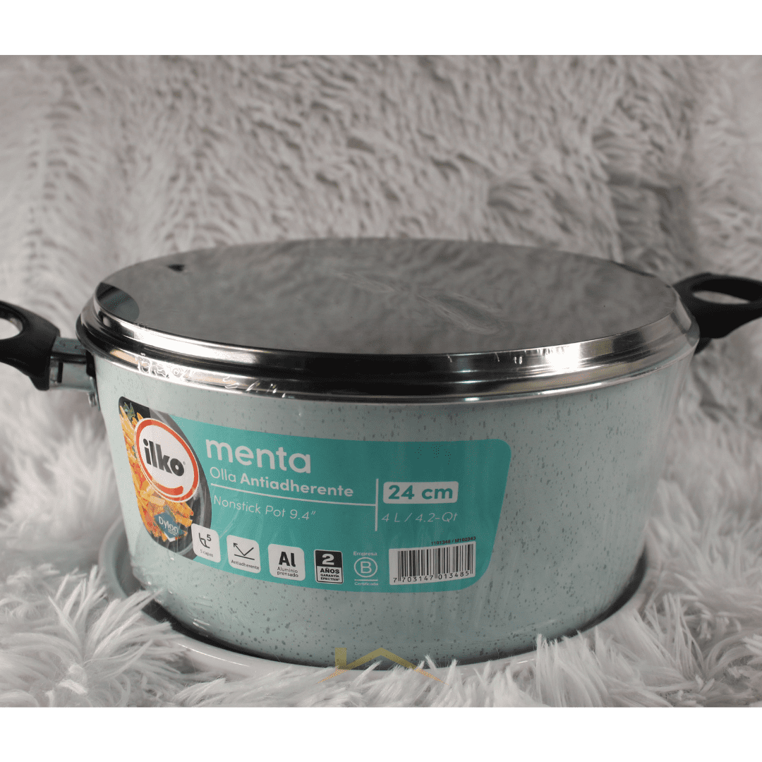 OLLA ANTIADHERENTE ILKO GRANITO MENTA 24CM